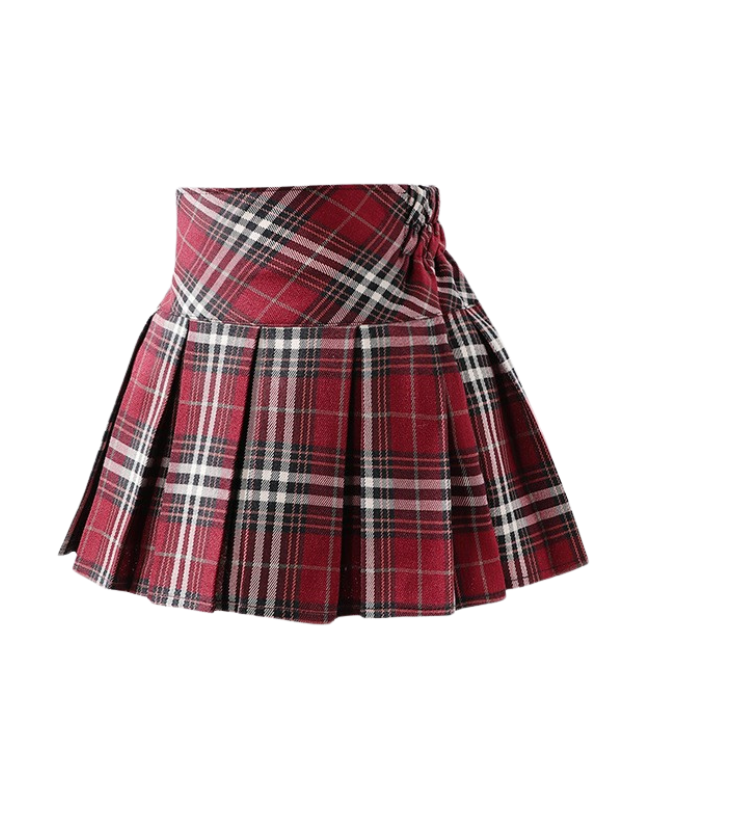 friendly4kid พร้อมส่ง กระโปรง ลายสก๊อต เด็กผู้หญิง สก๊อตแดง