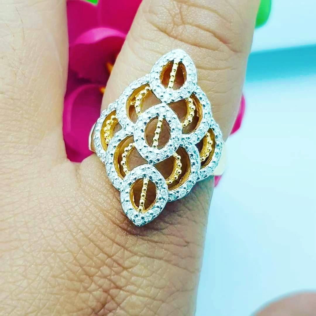 พร้อมส่งและสั่งผลิตแหวนเพชรแท้ทรงสวยมาคี ใส่เต็มนิ้ว แหวนแต่งงาน แหวนหมั้น ใส่เที่ยว ออกงาน แหวนทองคำ 9K เพชรกุหลาบแท้ 0.45 กะรัต 90 เม็ด ราคาถูกมาก ส่งฟรี