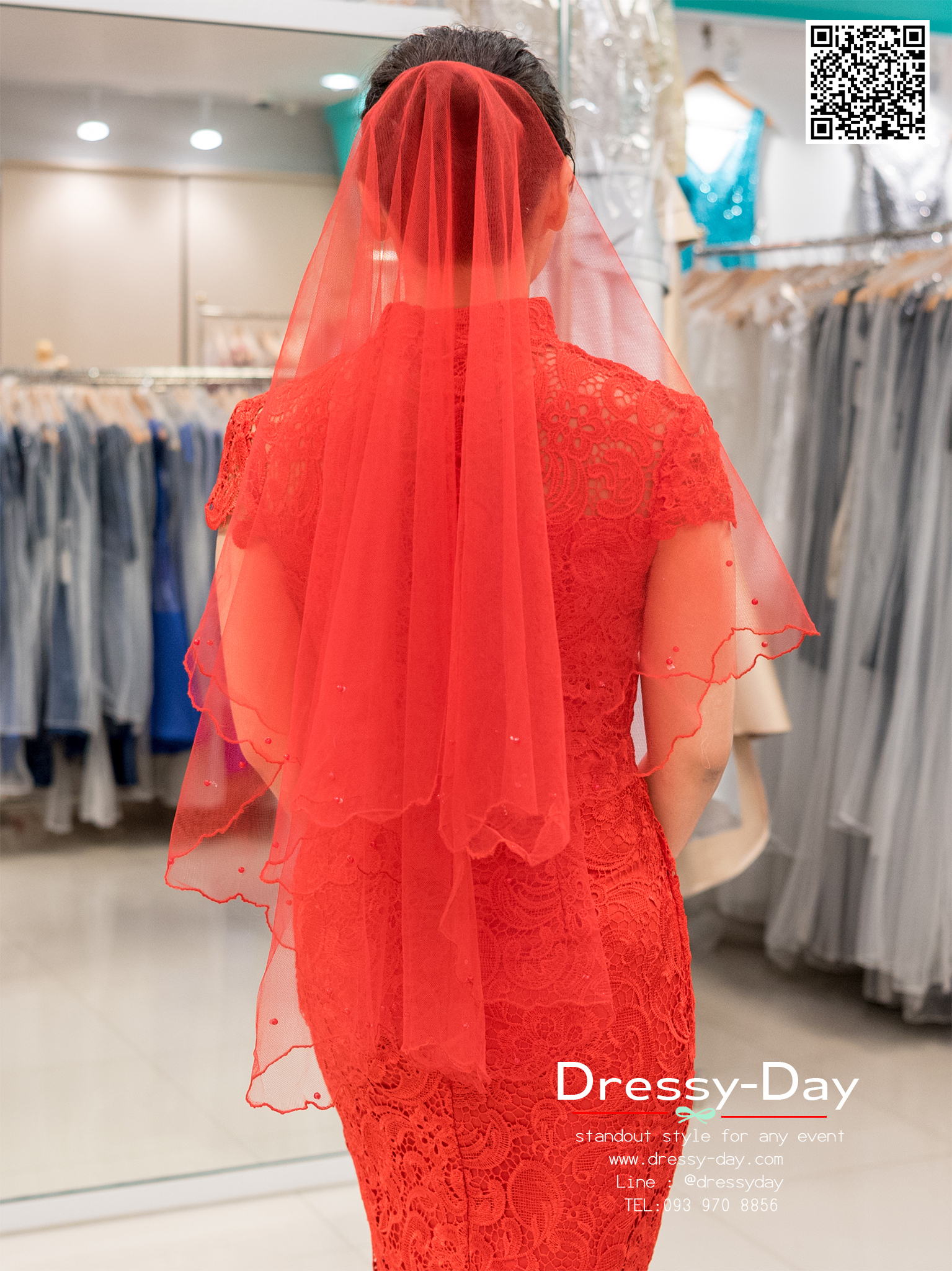 รหัส ผ้าคลุมผม : VD003 ขาย เวล ผ้าคลุมผม พร้อมส่ง สีทอง เหมาะมากสำหรับใส่ในพิธียกน้ำชา และงานแต่งงานธรรมเนียมจีน สีแดง เวลเจ้าสาว