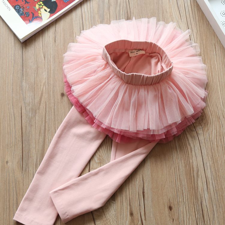 เลกกิ้งกระโปรง ผ้าระบายชั้น