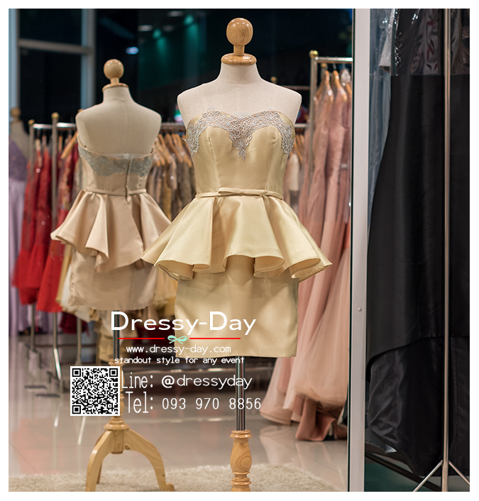 รหัส ชุดราตรีสั้น : PF046 ชุดราตรีสั้นผ้าไหม แบบเกาะอก สีชมพูพิงค์โกลด์ สวยหรูดูดีสไตล์วินเทจ ใส่ไปงานหมั้นเช้า งานกลางวัน งานแต่งงานกลางคืน งานเลี้ยง งานประกวด งานรับปริญญา งานรับรางวัล ชุดพิธีกร ชุดถ่ายพรีเวดดิ้ง ชุดเพื่อนเจ้าสาสาว น่ารักมากค่ะ