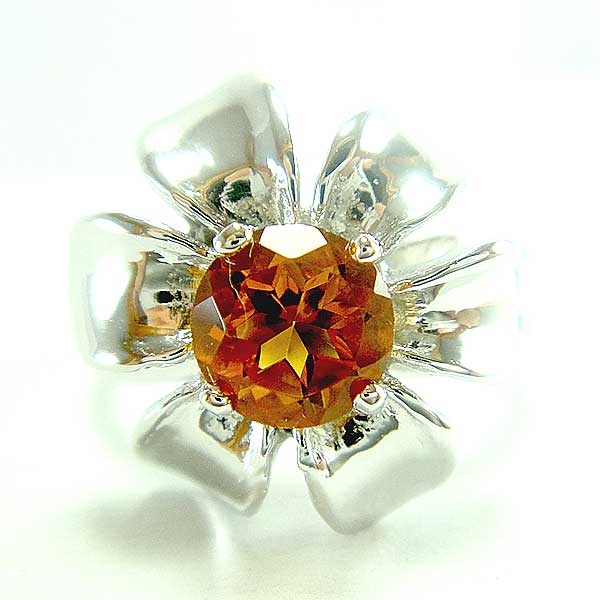 แหวนเงินแท้ราคาถูกชุบทองคำขาว ซิทรินแท้ 0.50 กะรัต งานประณีตสวยงาม สั่งผลิตค่ะ