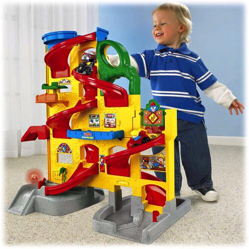 รางรถแข่ง Fisher-Price Little People Wheelies Stand 'n Play Rampway