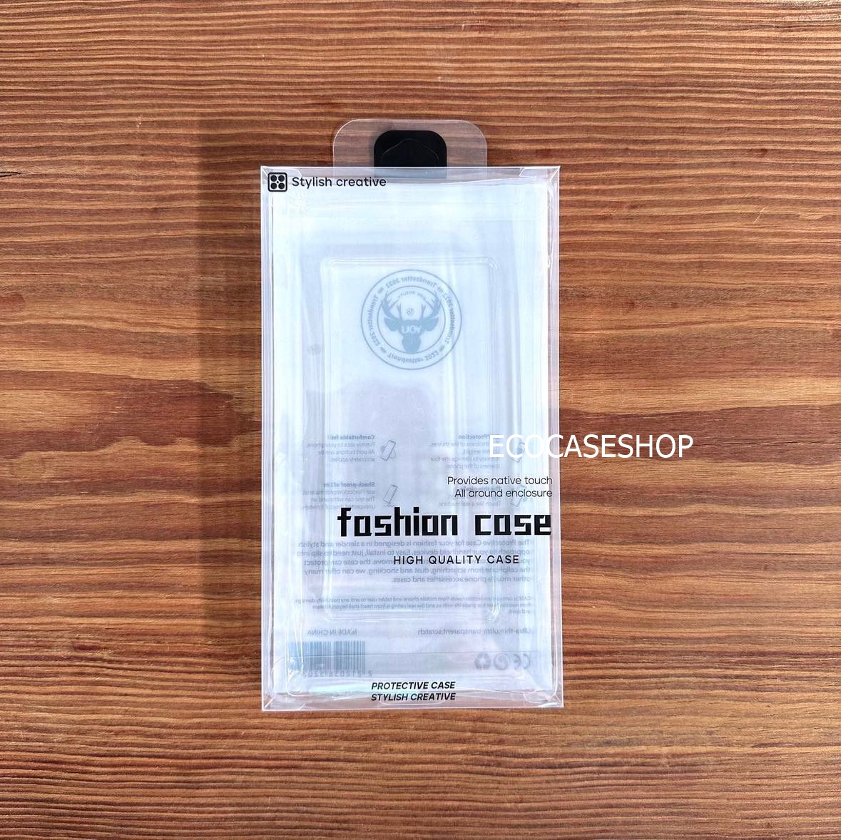 กล่องใส่เคสแบบใสหลังขาว #02 (พร้อมถาดและกระดาษเงา)