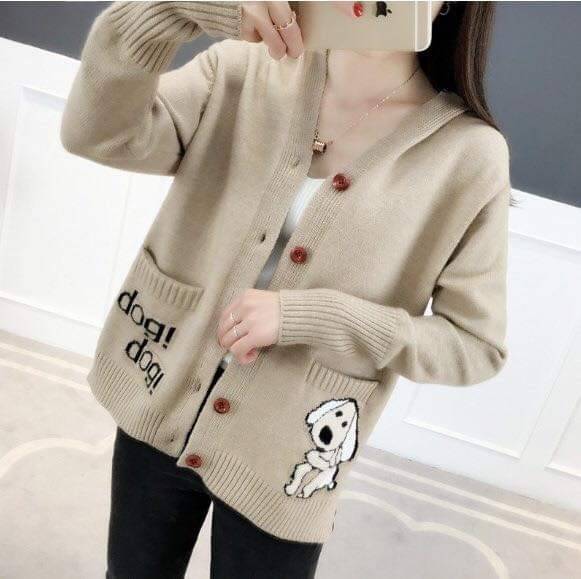 เสื้อกันหนาวไหมพรม ลายDog