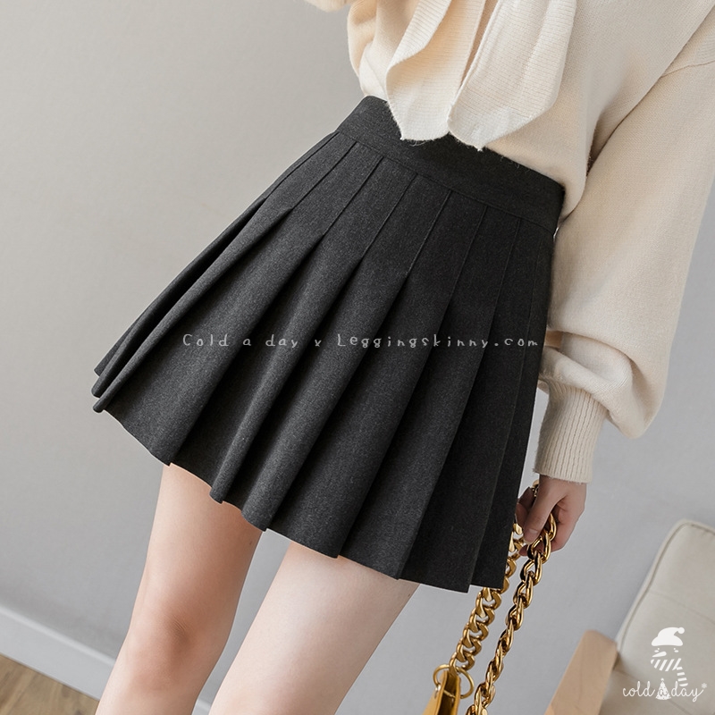 กระโปรงวูลเกาหลีทรงพรีท มี 3 สี S-2XL