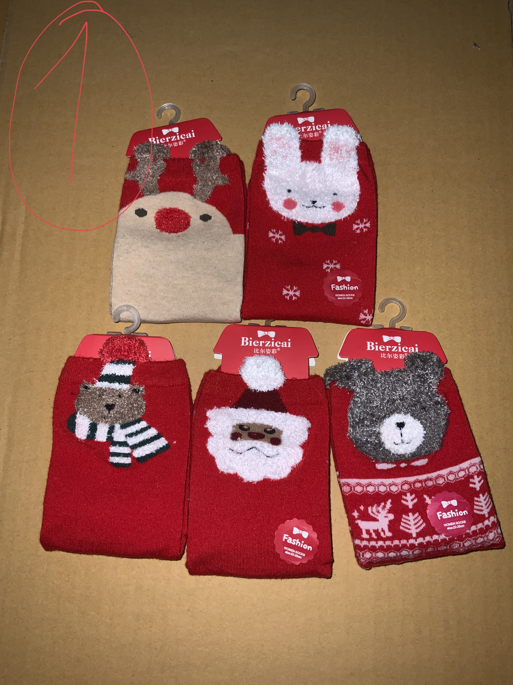 Fถุงเท้าเด็ก ลายคริสมาสต์