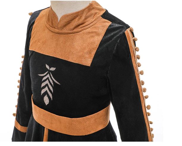 เดรสเจ้าหญิง โฟเซ่น เดรสสีน้ำตาล พร้อมเลกกิ้งและผ้าคลุม