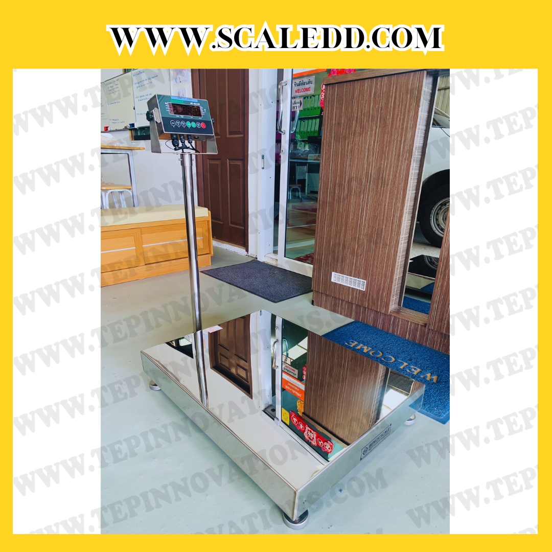 เครื่องชั้งน้ำหนักดิจิตอลกันน้ำตั้งพื้น พิกัดน้ำหนัก 500kg. ค่าความละเอียด50g. ขนาดแท่นชั่ง 60x80 cm. ยี่ห้อ JADEVER รุ่นJIK-4ECSB