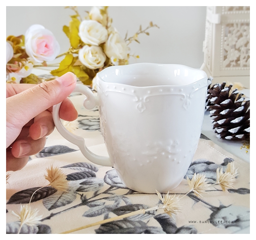 White Ceramic Mug แก้วเซรามิค สีขาว