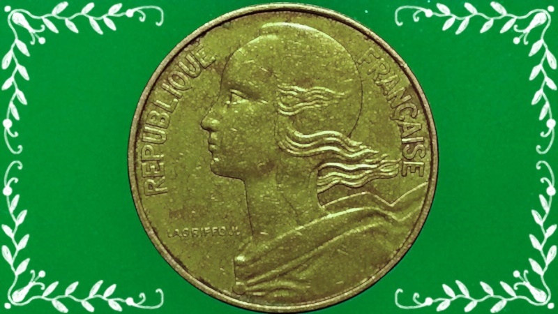 เหรียญ เงินตรา ประเทศ ฝรั่งเศส Centimes 1974