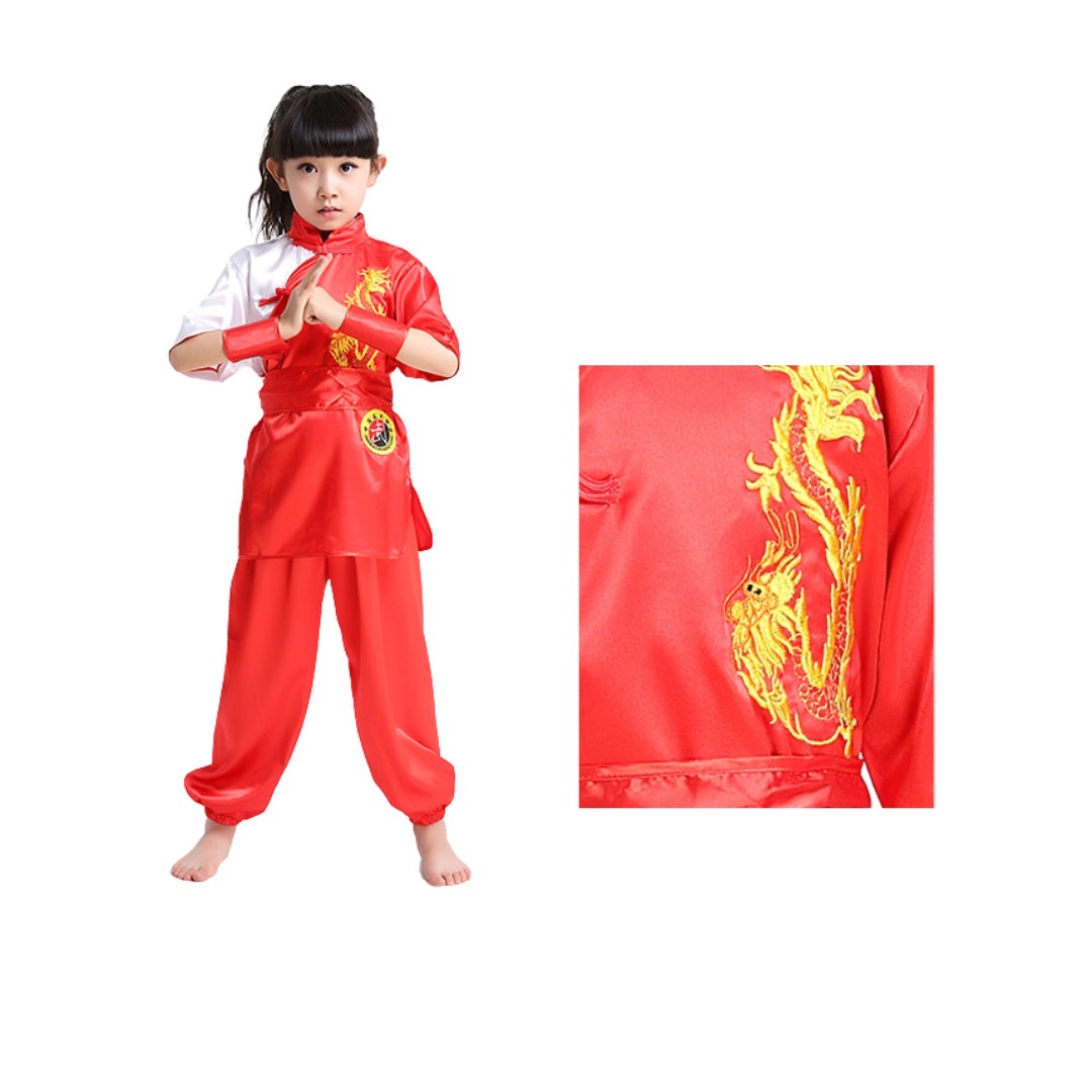 พร้อมส่ง ชุดจีน กังฟู ลายมังกร+ผ้าผูกเอว