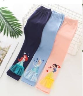 กางเกงเลคกิ้ง เจ้าหญิง สีฟ้า-กรม