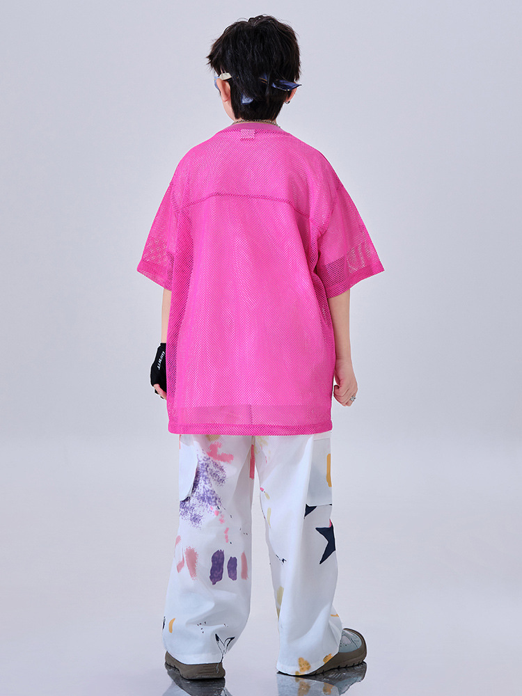 สินค้าพร้อมส่ง ชุดเต้น เซ็ตเสื้อชมพู+กระโปรง/กางเกง