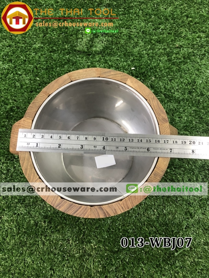 ถังไม้พร้อมถังใส่น้ำแข็งสเตนเลสด้านใน รหัสสินค้า 013-WBJ07
