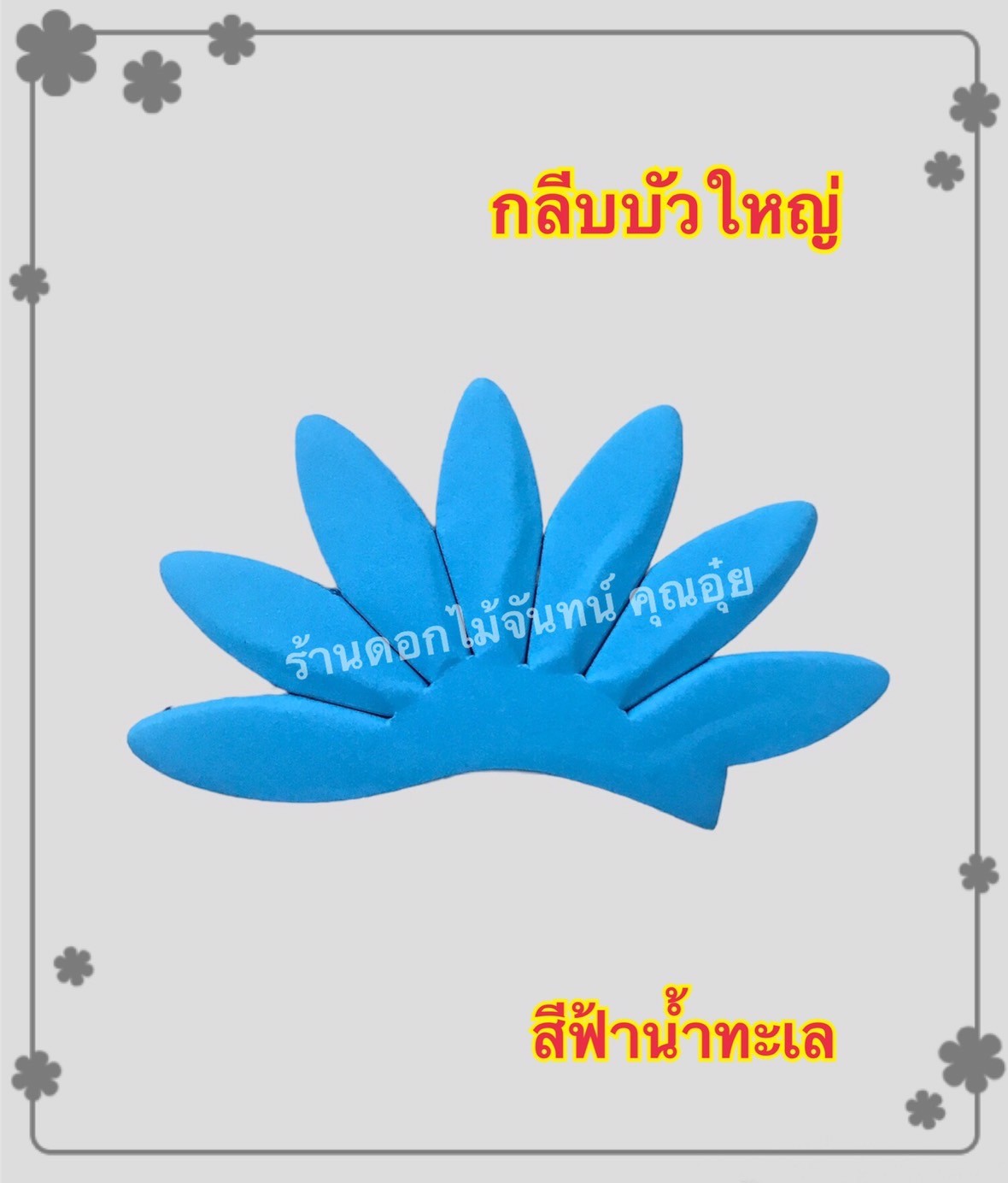 กลีบบัวใหญ่ สีฟ้าน้ำทะเล
