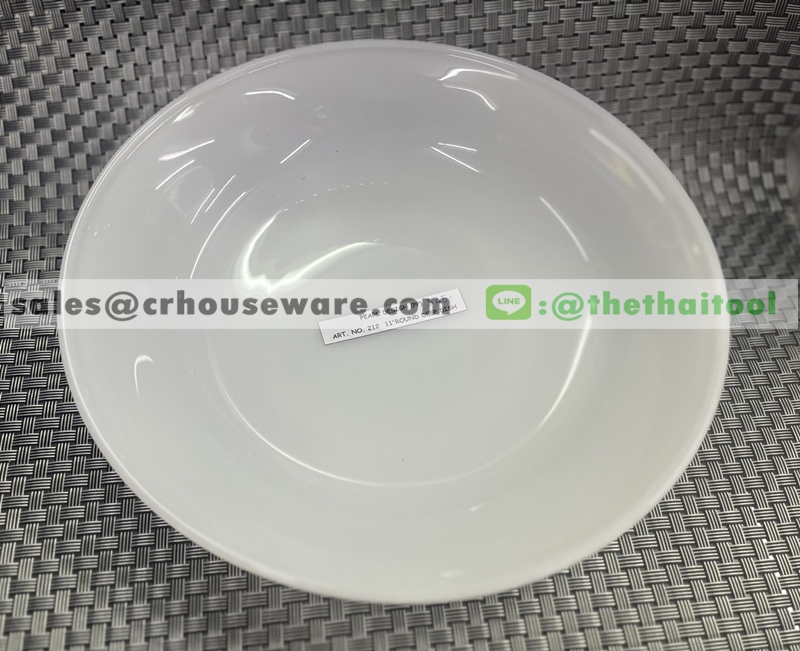 จานกลมลึก เนื้อมุก ลายมุก (ไม่เขียนขอบทอง) ขนาด 11 นิ้ว