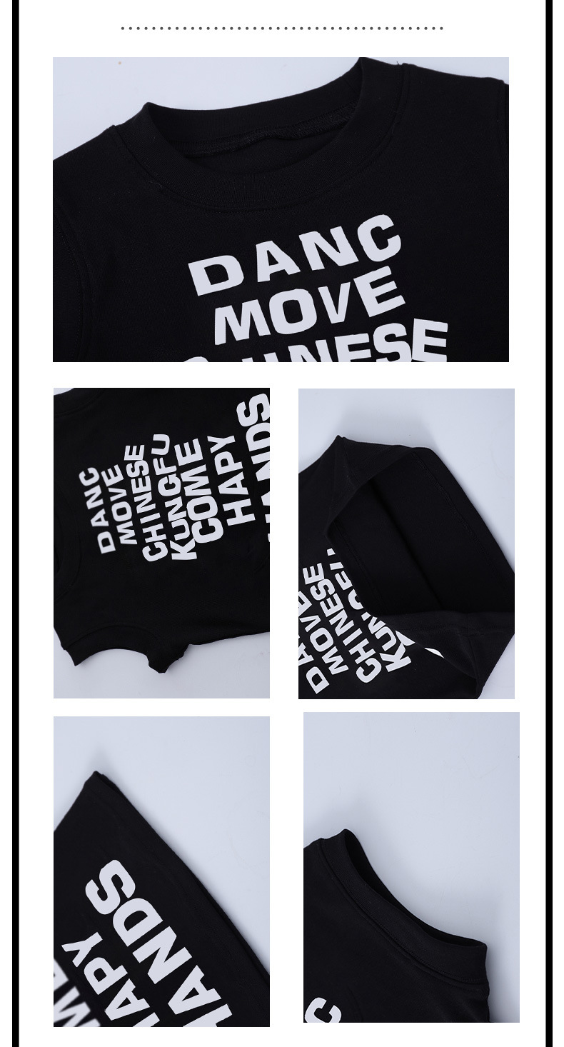 ชุดเต้น ชุดเชียร์ เสื้อเอวลอยสีขาว ดำ+กางเกงคาร์โก้