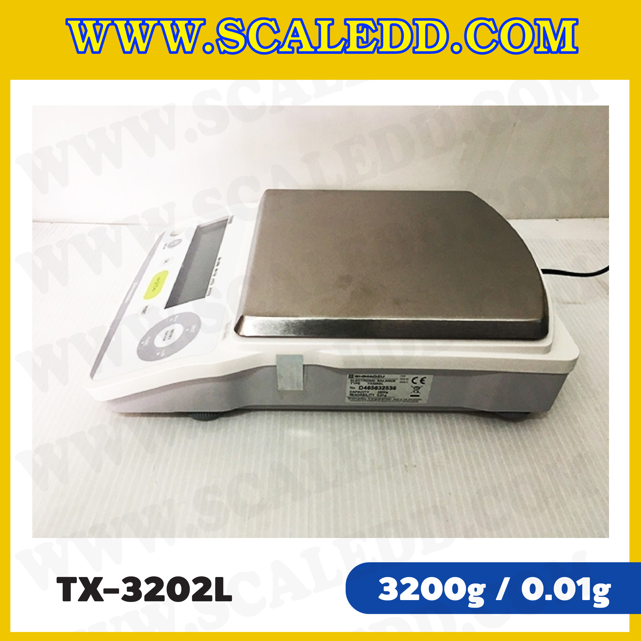 เครื่องชั่งดิจิตอลทศนิยม2ตำแหน่ง รุ่น TX3202L พิกัด 3200g x 0.01g เครื่องชั่งละเอียดสูง3200g เครื่องชั่งน้ำหนัก3200g ตาชั่ง3200กรัม SHIMADZU Electronic Balances