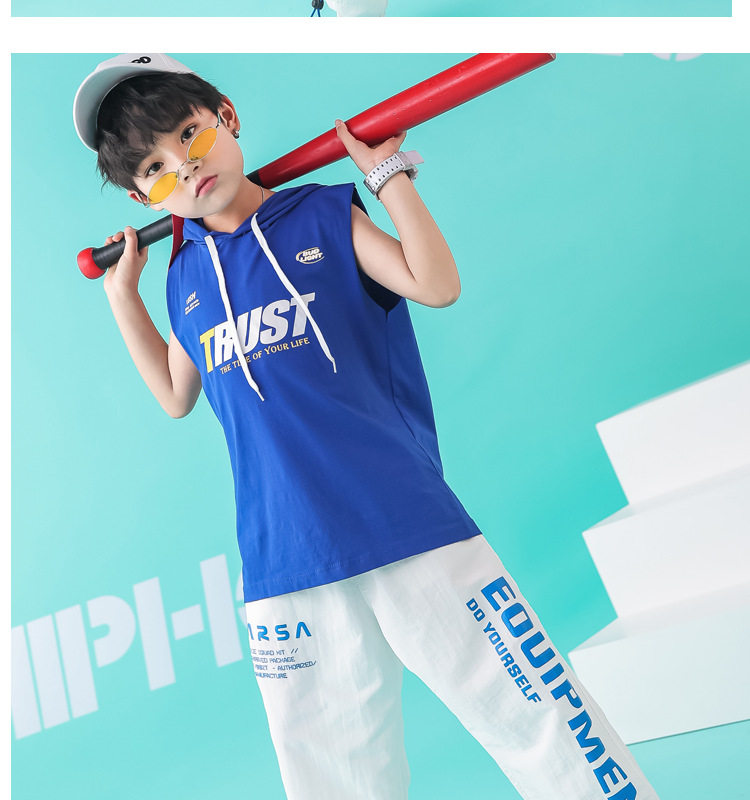 พร้อมส่ง ชุดเต้น ชุดแดนซ์ เสื้อน้ำเงิน กางเกงวอร์มขาว