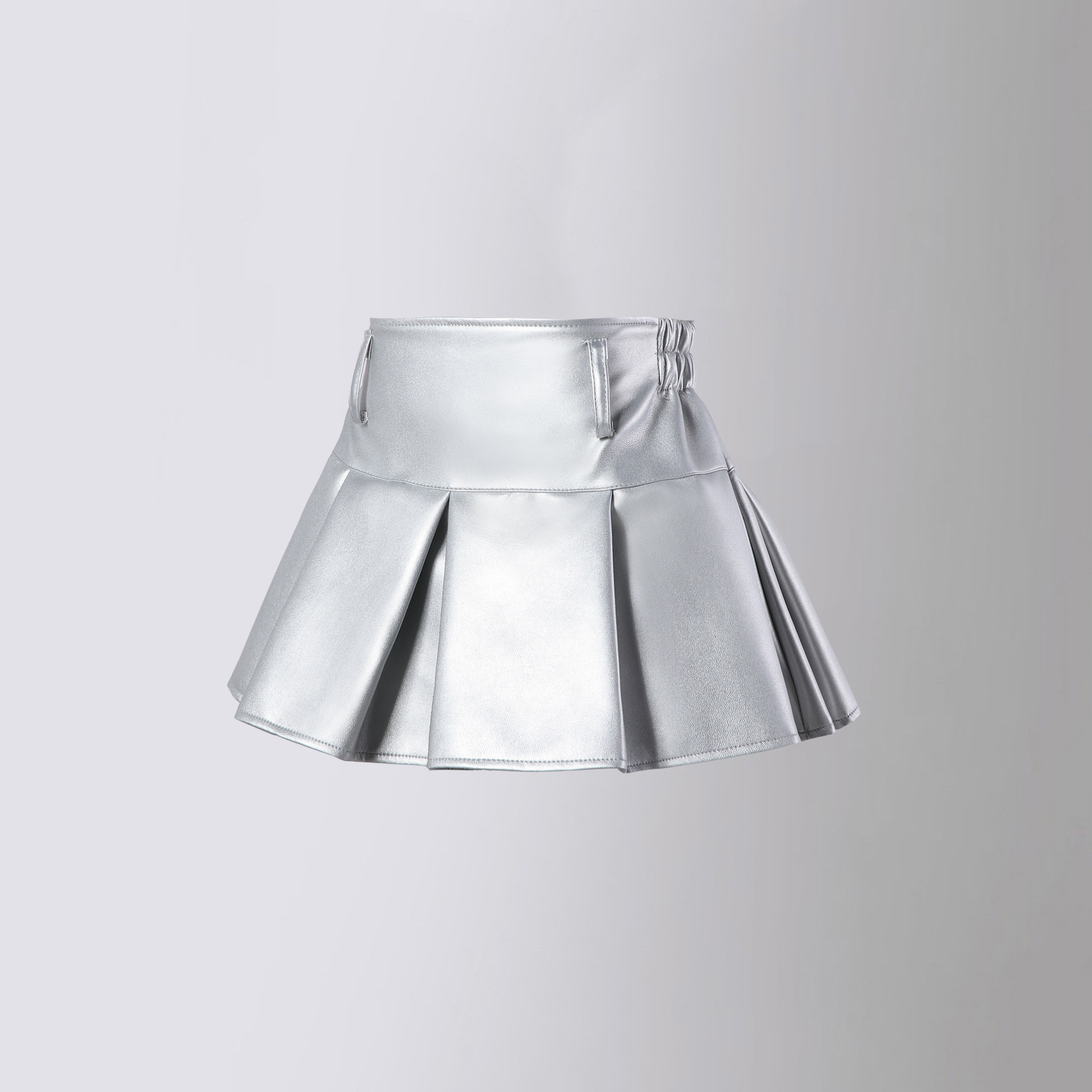 พร้อมส่ง กระโปรง เด็กผู้หญิง อัดพีชสั้นไม่รวมเข็มขัด