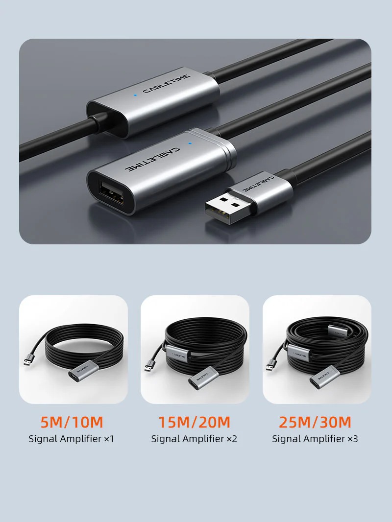 Active USB 2.0 Extension Cable USB A Male to A Female by CableTime