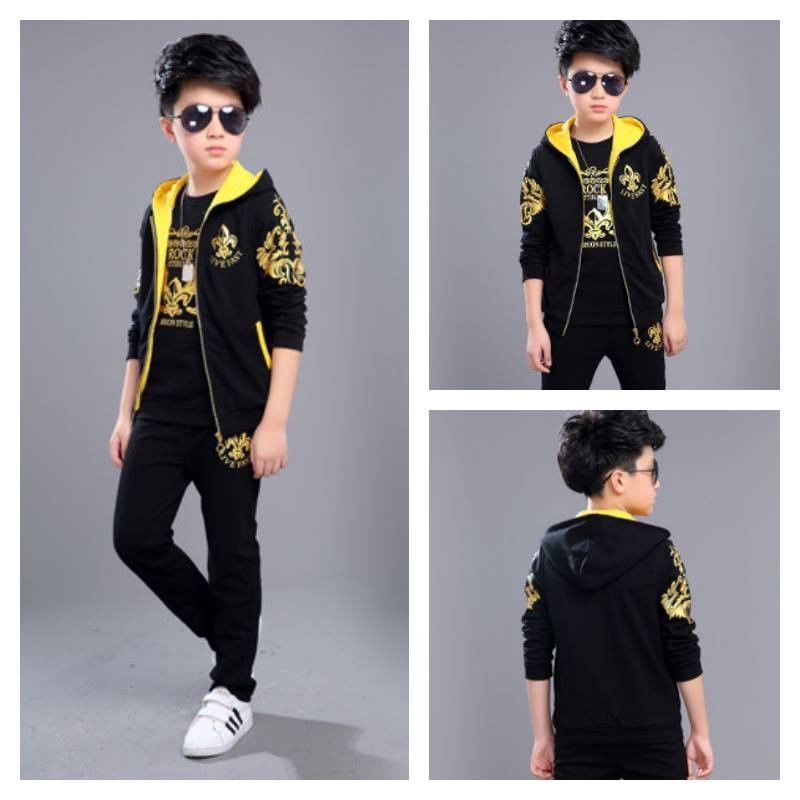 เซ็ตเสื้อกันหนาว สีดำ-เหลือง