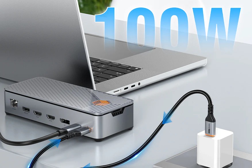 8K USB-C Multiport Docking Station 14 in1 with 10Gbps NVME SSD by CableTime รุ่น CB14S