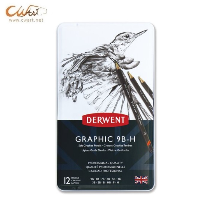 ชุดดินสอสเก็ตช์ Derwent Graphic 12 แท่ง H - 9B