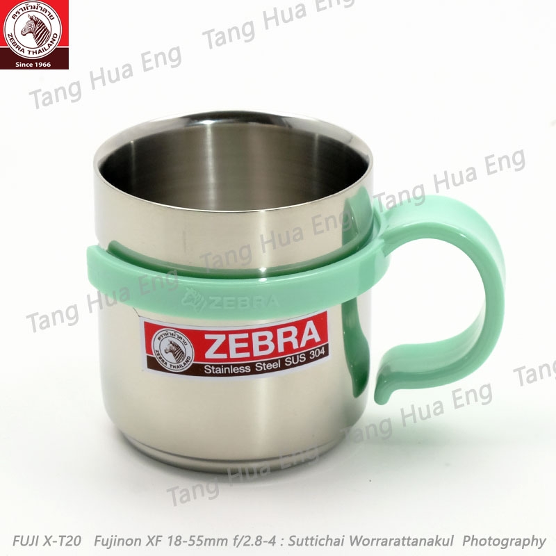 zebra ถ้วยน้ำ 2 ชั้น Cute สีเขียว ตราหัวม้าลาย