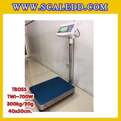 เครื่องชั่งน้ำหนัก300กิโลกรัม เครื่องชั่งน้ำหนัก300กิโล เครื่องชั่งดิจิตอล300kg เครื่องชั่งตั้งพื้น ตาชั่ง300kg ความละเอียด20g ขนาดแท่นชั่ง40*50cm ยี่ห้อ TBOSS รุ่น TWI-700W (เครื่องชั่งผ่านตรวจรับรองจากสำนักชั่งตวงวัด)