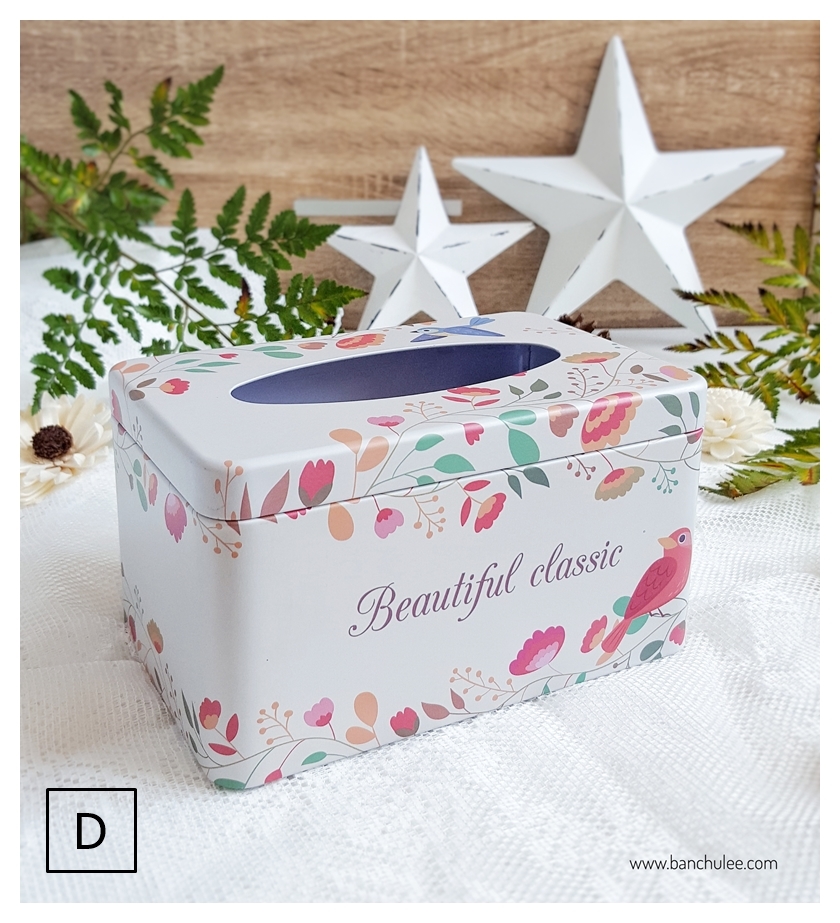 Tin Tissue Box กล่องทิชชู่ งานสังกะสี 17 cm.
