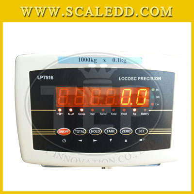 เครื่องชั่งดิจิตอลตั้งพื้น1000kg ขนาดแท่น 1x1 เมตร ตาชั่งดิจิตอล1ตัน เครื่องชั่ง1ตัน พิกัด 1000kg ค่าละเอียด 0.1kg ยี่ห้อ LOCOSC รุ่น LP7516E