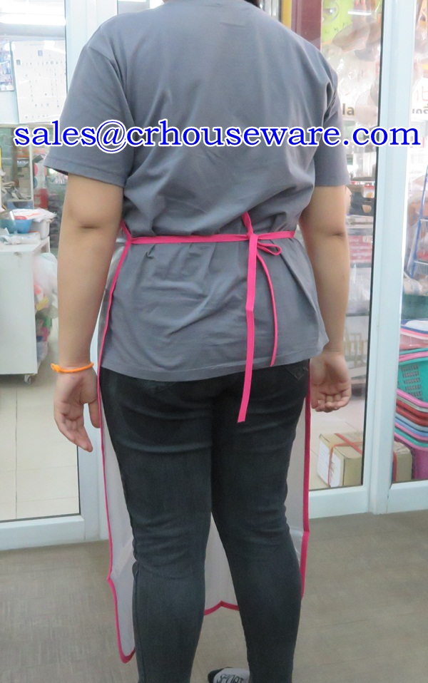 ผ้ากันเปื้อนพลาสติก PVC (ใสมัว)-ยาว 044-TMV-Lเอี๊ยมพลาสติก,เสื้อคลุมกันเปื้อน,apron,ຜ້າກັນເປື້ອນ,khăn,អាវអៀម,围裙