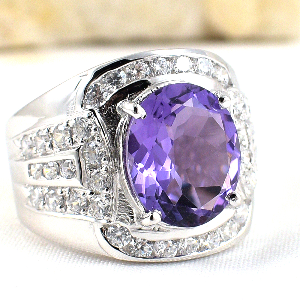 แหวนเงินแท้ราคาถูกชุบทองคำขาว กรีนแอมิทิสต์แท้ 4.50 กะรัต เพชรCZ 0.69 กะรัต งานประณีตสวยงาม สั่งผลิตค่ะ