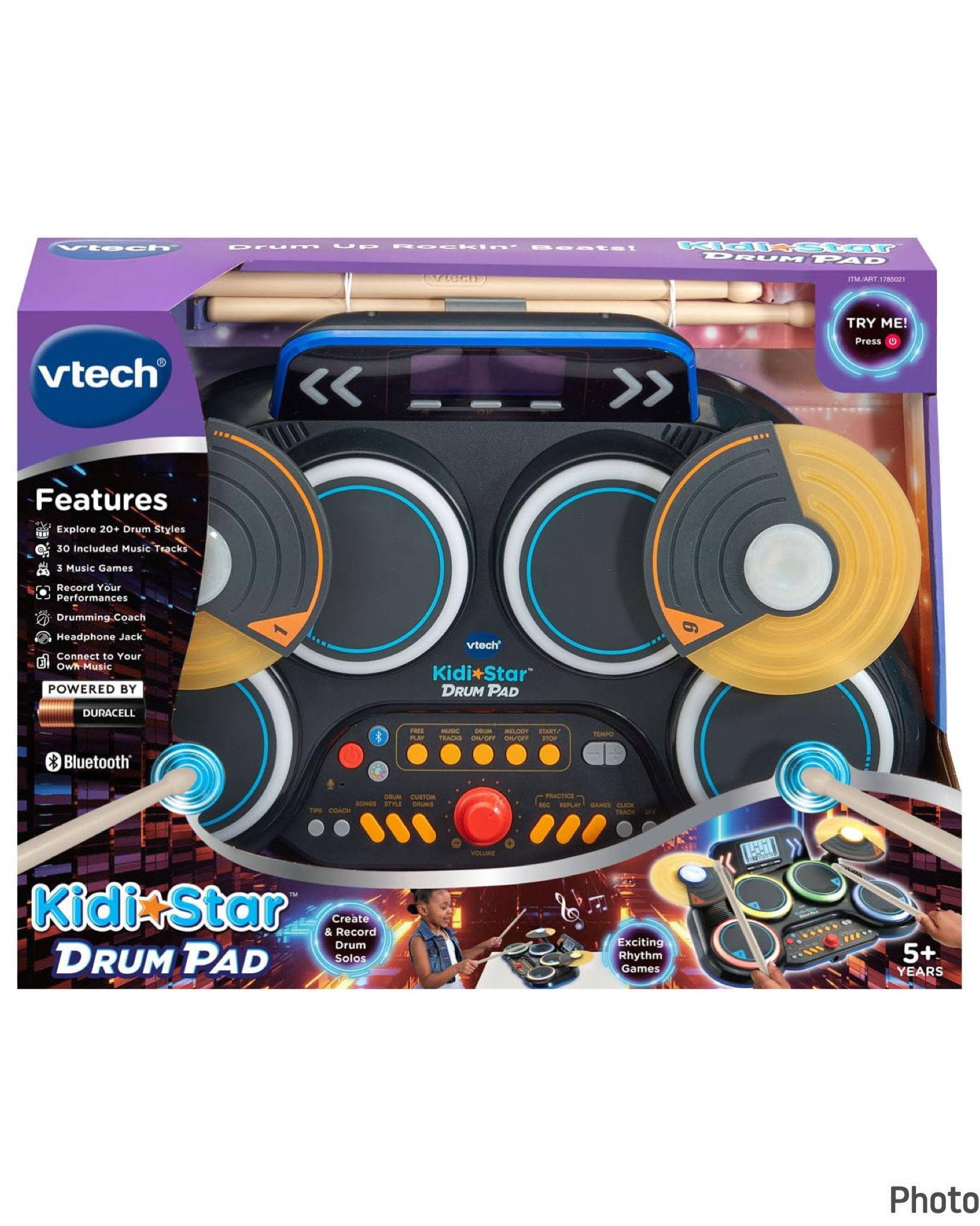 VTech Kidi Star Drum Pad เป็นชุดกลองอิเล็กทรอนิกส์แบบโต้ตอบ