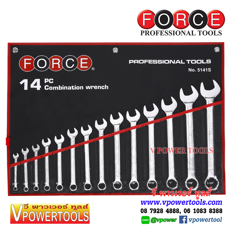 FORCE ประแจแหวนข้างปากตายข้าง (หน่วยหุน)