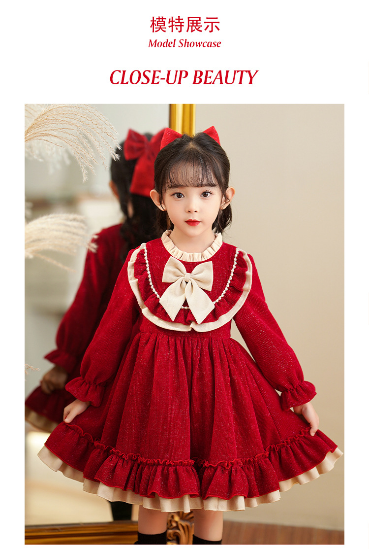 friendly4kid พร้อมส่ง ชุดคริสมาสต์ เดรสสไตล์คุณหนู โลลิต้า