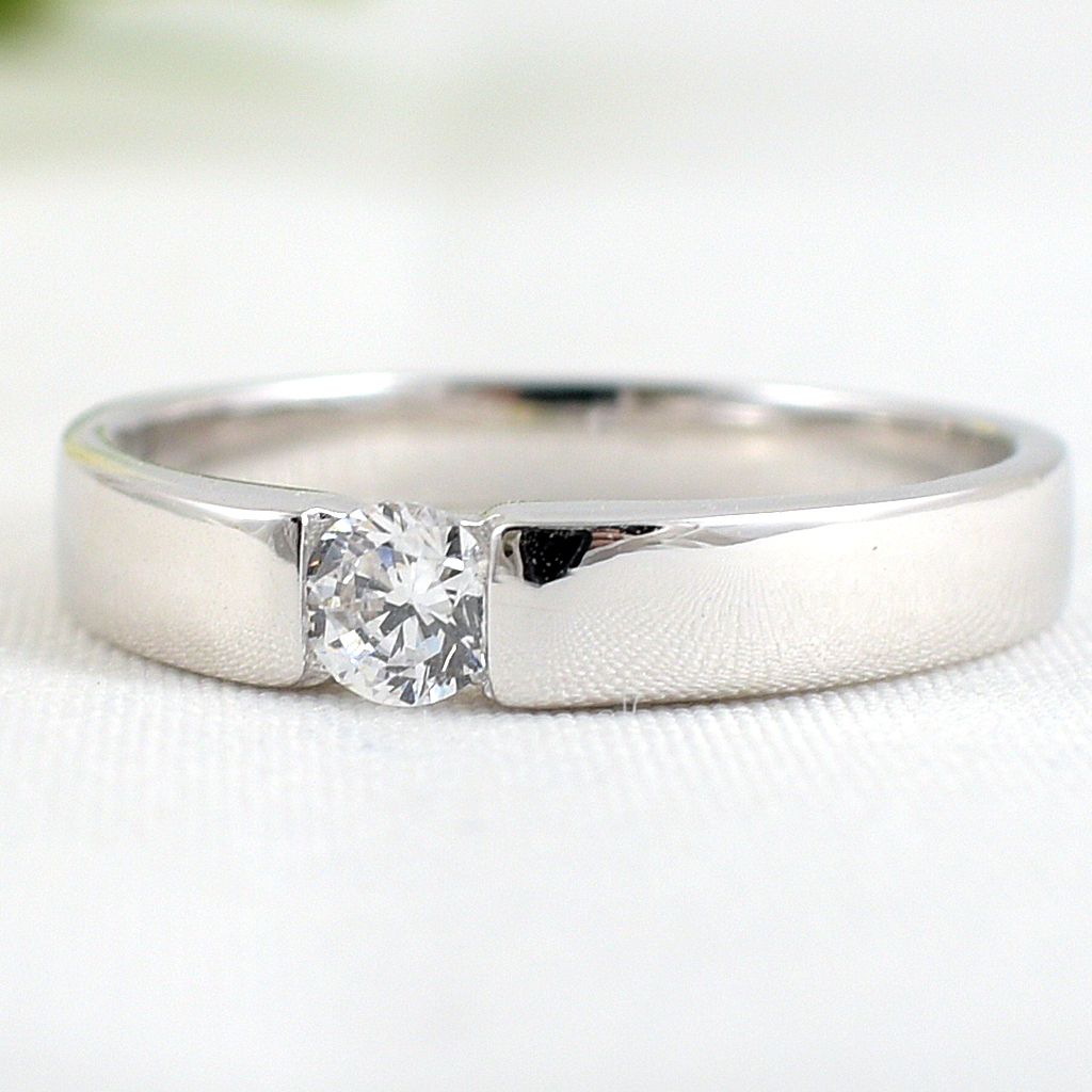 แหวนเงินแท้ราคาถูกชุบทองคำขาว เพชรCZแท้ 0.25 กะรัต งานประณีตสวยงาม สั่งผลิตค่ะ