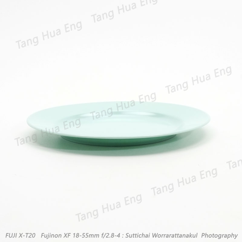 (1โหล) จานทรงตื้น 8 ตรายูนิก้า P909-8 สีฟ้า/สีครีมขาว/เขียว