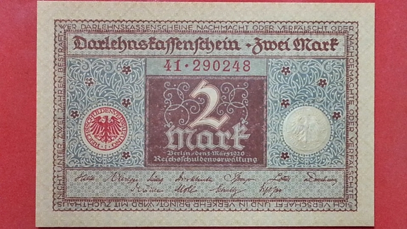 ธนบัตร ประเทศ เยอรมนี Mark 1920 สภาพ UNC