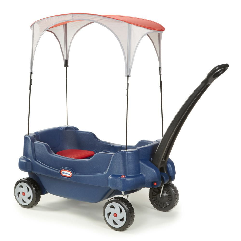 Little Tikes Deluxe Cruisin’ Canopy Wagon - Blue/White/Red