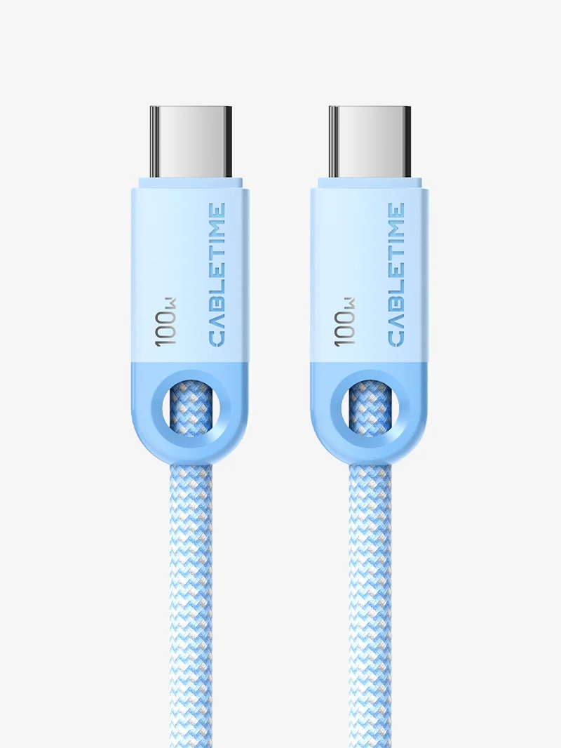 100W USB C to C Fast Charger Cable PD3.0/QC3.0 สายถัก 2M for Macbook, Smartphone, Laptop by Cabletime