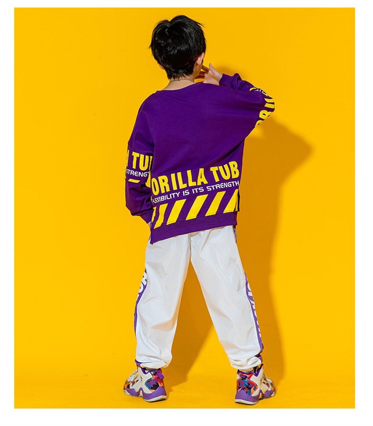 พร้อมส่ง ชุดเต้น ชุดแดนซ์ เซ็ตสีม่วง-ขาว