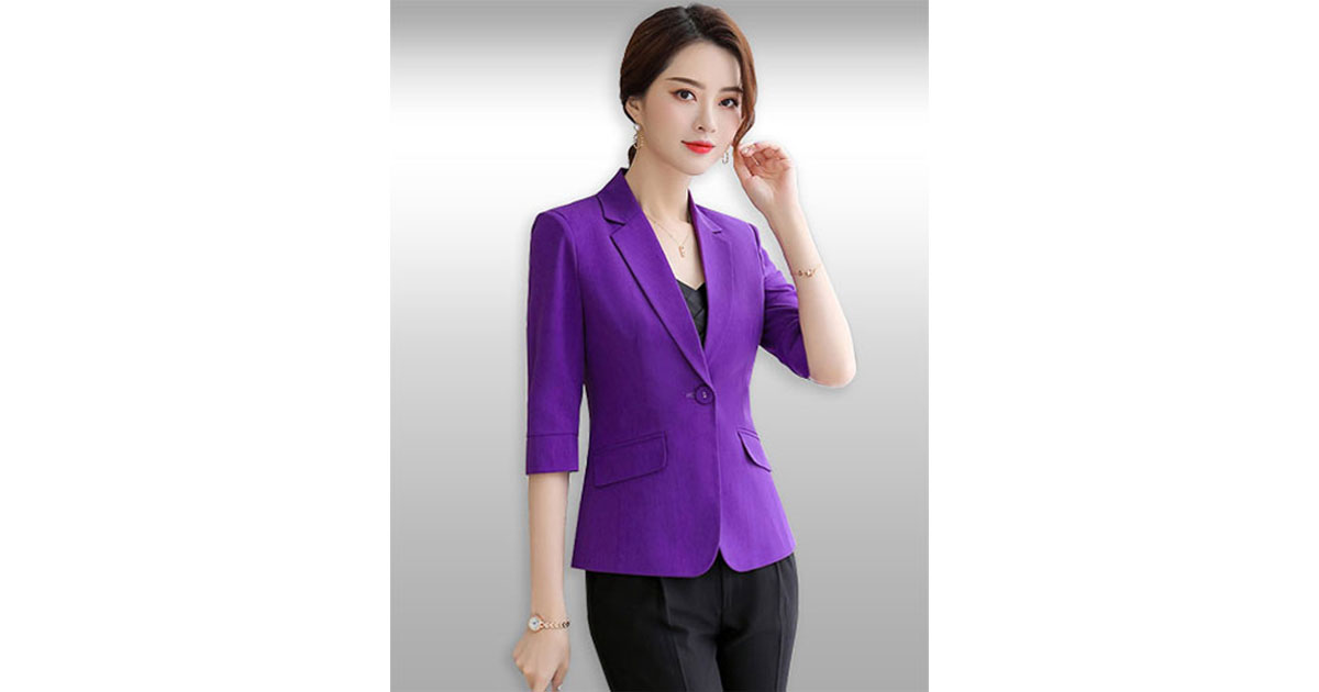 เสื้อสูทผู้หญิงสีม่วงแบบสวยหรู มี 7 ไซส รหัส 2192
