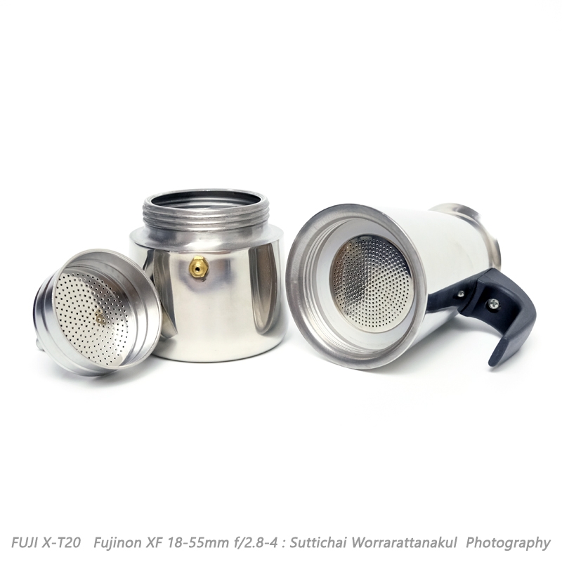 หม้อต้มกาแฟสดแบบพกพา moka pot เอสเปรสโซ่พอท รุ่นสเตนเลส ขนาด 6 ถ้วยอิตาลี 300 มล.