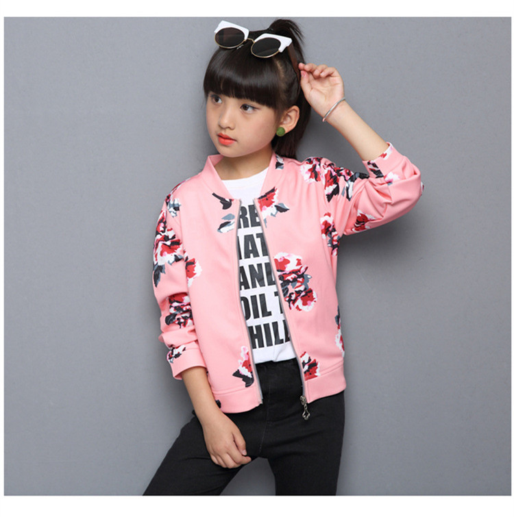 กันหนาว: เสื้อกันหนาวเด็ก สีชมพู ลายดอกไม้