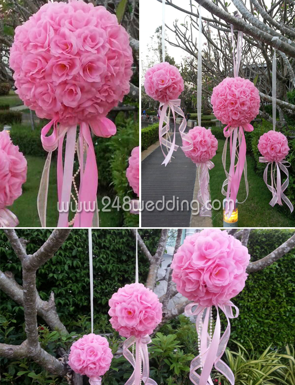 Flower ball ลูกบอลดอกไม้ (กุหลาบชมพู)