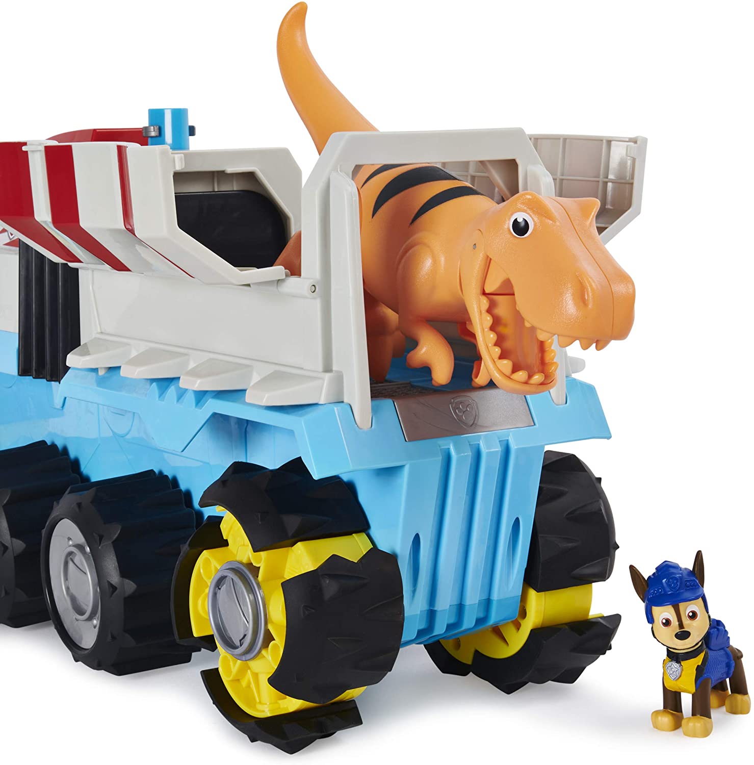 รถคันใหญ่เคลื่อนที่เองได้ Paw Patrol, Dino Rescue Dino Patroller Motorized Team Vehicle with Exclusive Chase and T. Rex Figures