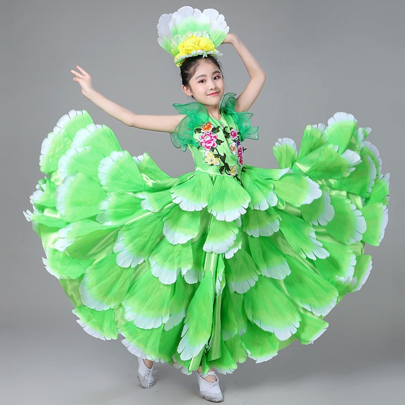 ชุดแฟนซี เดรสดอกไม้พร้อมดอกติดหัว**สินค้าเปิดจอง